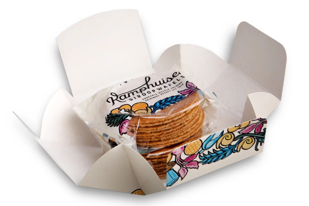 Food Koek Verpakking Luxe Premium Afwerking Binnenzijde Bedrukt