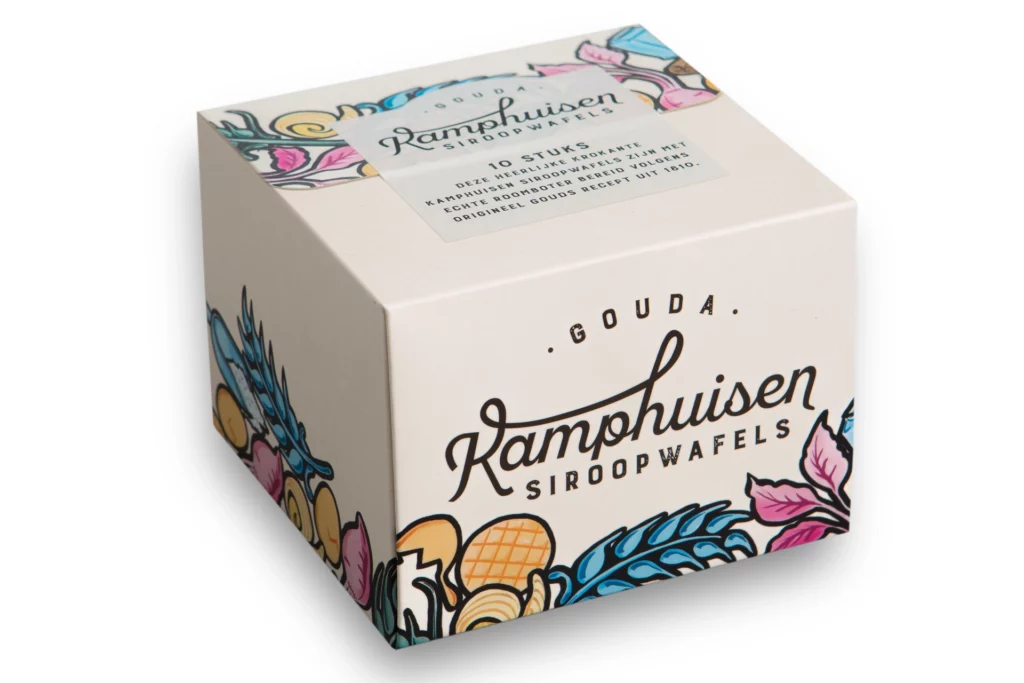Stroopwafel Verpakking Vouwkarton Premium Luxe Met Spot Uv En Offset Bedrukking